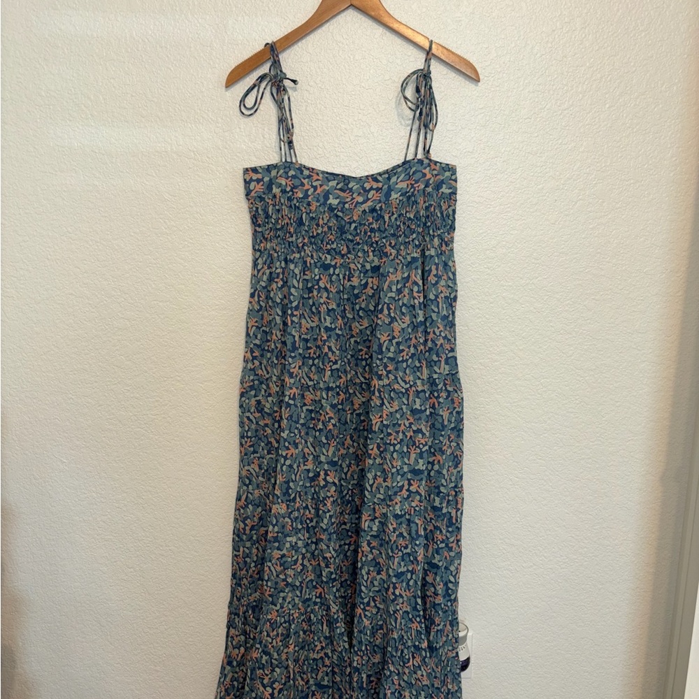 Floral Maxi Dress with Tie Straps